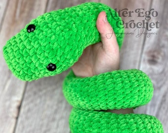 NO SEW - snake crochet amigurumi pattern, serpent, rattle snake, adder, python, anaconda, mamba, worm, cobra, constrictor, viper, boa kawaii