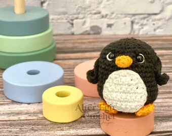 Padrão de pinguim de crochê amigurumi, criaturas marinhas, pássaro de crochê, pinguim imperador, pinguim rei, real, hæklet pingvin, download instantâneo de PDF