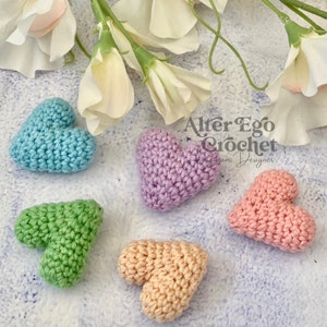NO SEW mini heart crochet amigurumi pattern, love, valentine, valentines, valentine's day, cute, quick, keychain, gift, hjerte, small, tiny
