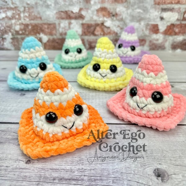 NO SEW Traffic Cone amigurumi crochet pattern, playset, stacking toy, interactive
