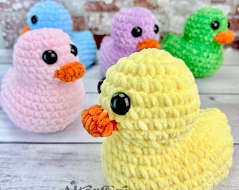 NO SEW - Rubber Duck amigurumi crochet pattern, duck, duckie, bird, kawaii, cute, easy, bath toy, chenille