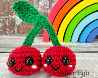 Cherry crochet amigurumi pattern, cherries, food, fruit, vegetables, veggies