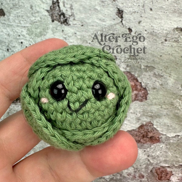 Brussels Sprout crochet amigurumi pattern, cabbage, salad, lettuce, food, fruit, vegetables, veggies, fruits