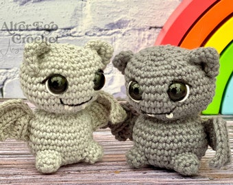 Crochet bat pattern, amigurumi at pattern, halloween crochet, spooky, kawaii, scary, hæklet flagermus, fledermaus, instant PDF download