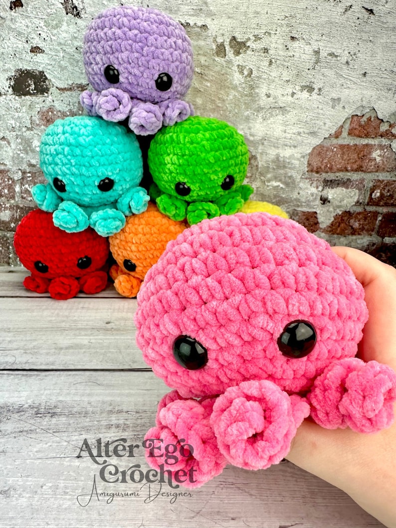 NO SEW octopus crochet amigurumi pattern, squid, jellyfish 画像 6