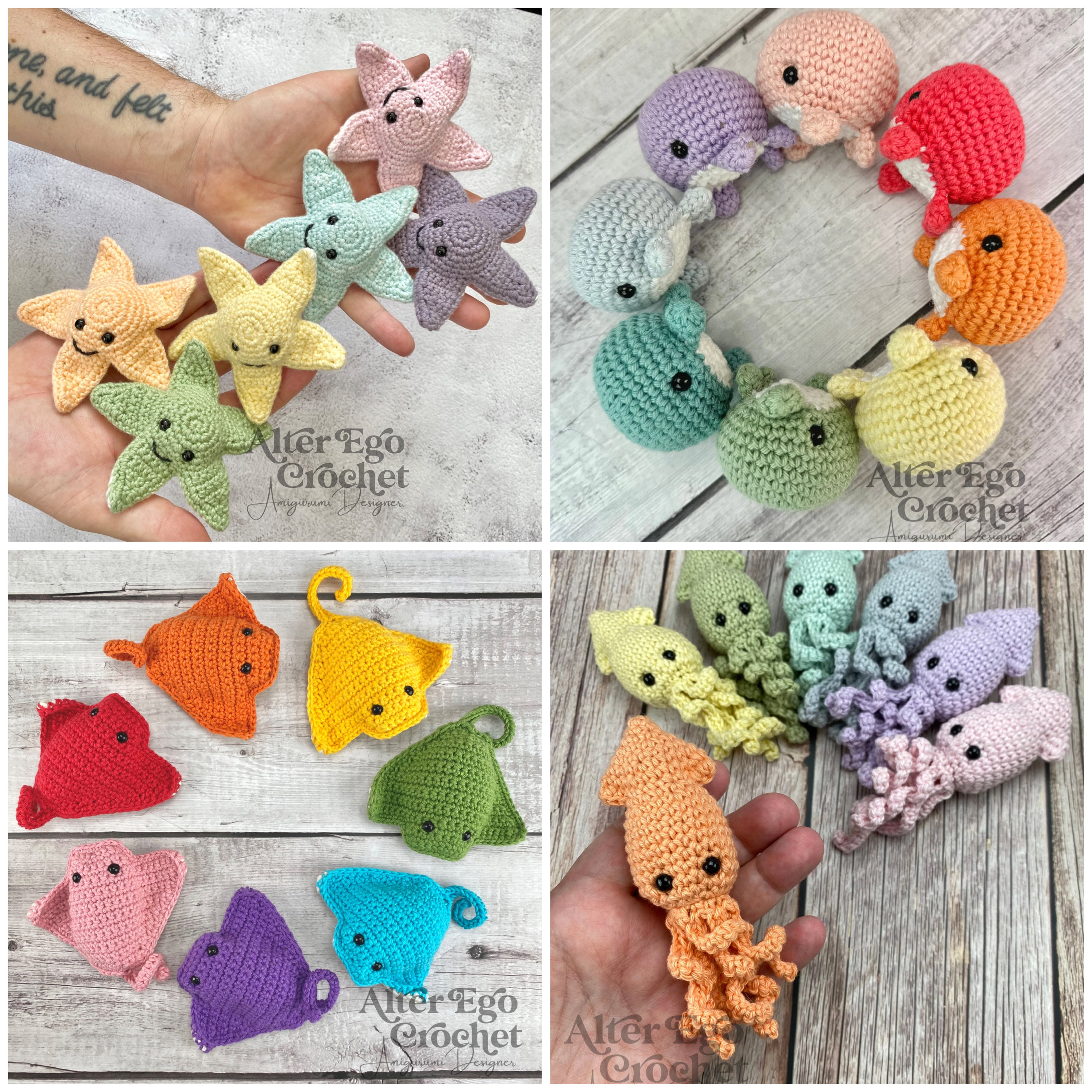 ハンドメイド　編みぐるみ　置物　インテリア　かぎ針編み　海の生き物 ハンドメイド 夏 編みぐるみ インテリア 置物 海の生き物 イルカ