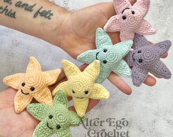 NO SEW amigurumi starfish crochet pattern, star, fish, ocean, sea creature, ocean, cute, kawaii, hæklet søstjerne, instant PDF download