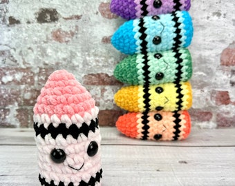 NO SEW crayon amigurumi crochet pattern, pen, pencil, color, the Cray Cray Crew