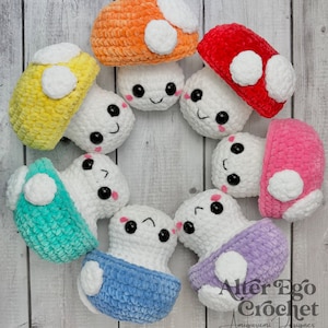 LOW SEW Pilz Amigurumi Häkelanleitung, Food, Gemüse, Veggie, Obst, Playfood