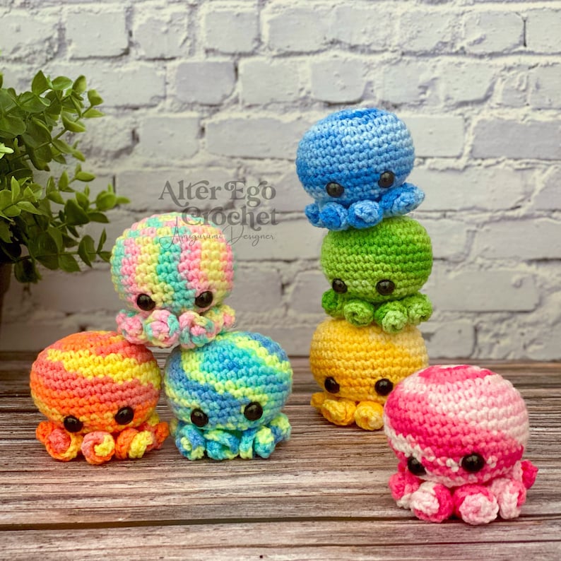 NO SEW octopus crochet amigurumi pattern, squid, jellyfish 画像 4