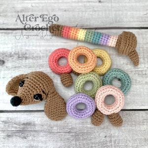 Dog crochet amigurumi pattern - Interactive Stacking Toy Playset for Cute Wiener Dachshund image 7