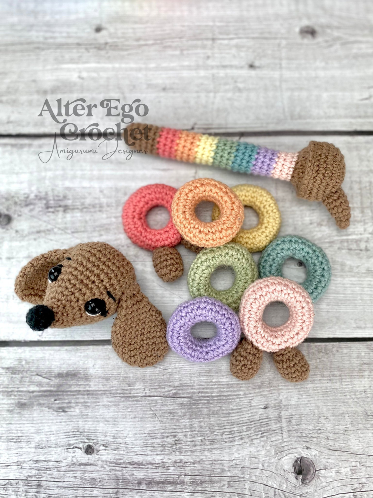 Dog Crochet Amigurumi Pattern, Playset, Stacking Toy, Interactive, Ringo the Rainbow Wiener Dog, Dachshund, Puppy - Etsy Dog Crochet Amigurumi Pattern, Playset, Stacking Toy, Interactive, Ringo the Rainbow Wiener Dog, Dachshund, Puppy - Etsy