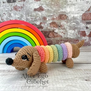 Dog crochet amigurumi pattern - Interactive Stacking Toy Playset for Cute Wiener Dachshund image 6