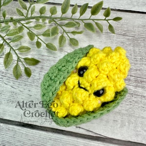 Corn Cob crochet amigurumi pattern, food, fruit, vegetables, veggies