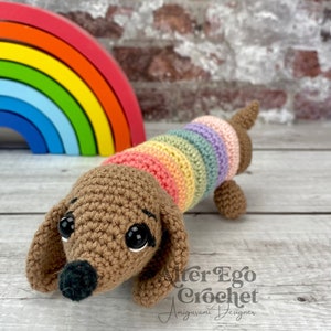 Dog crochet amigurumi pattern - Interactive Stacking Toy Playset for Cute Wiener Dachshund image 8