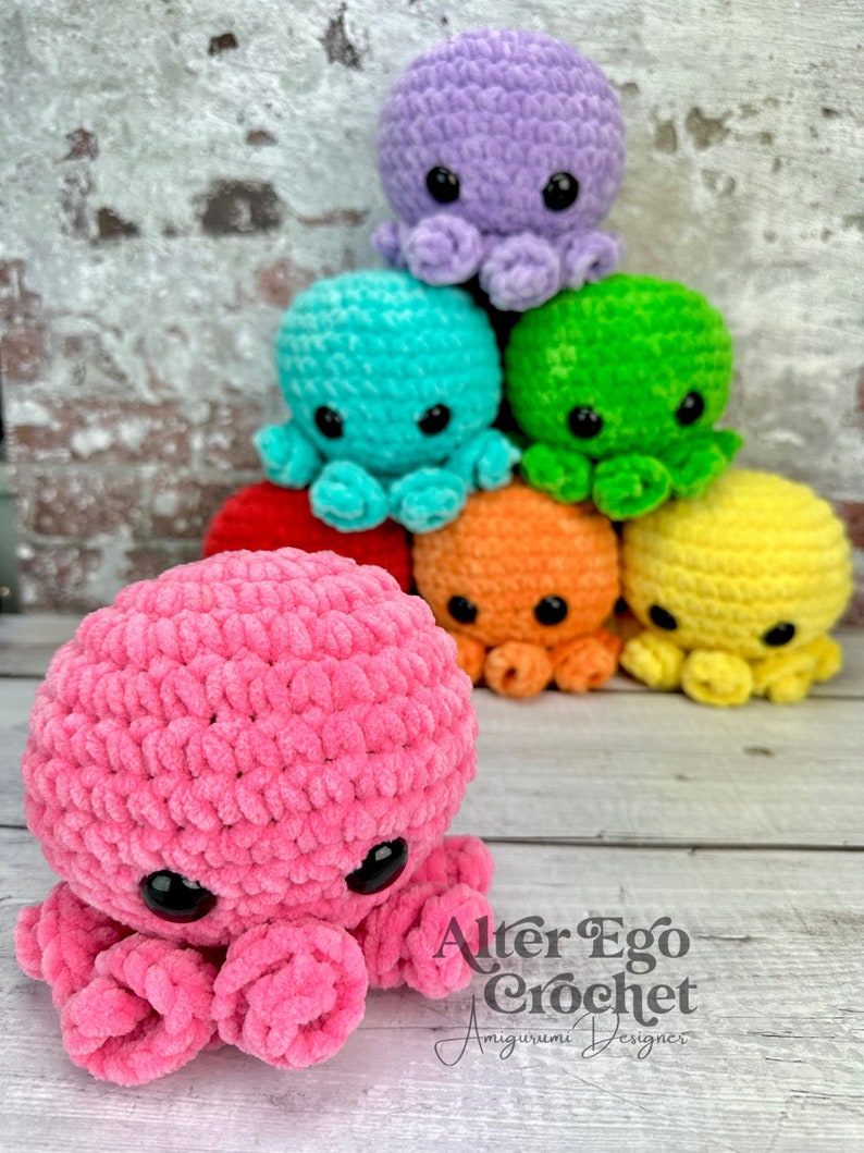 NO SEW octopus crochet amigurumi pattern, squid, jellyfish 画像 9
