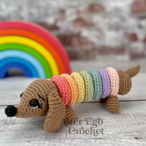 Dog crochet amigurumi pattern - Interactive Stacking Toy Playset for Cute Wiener Dachshund image 3