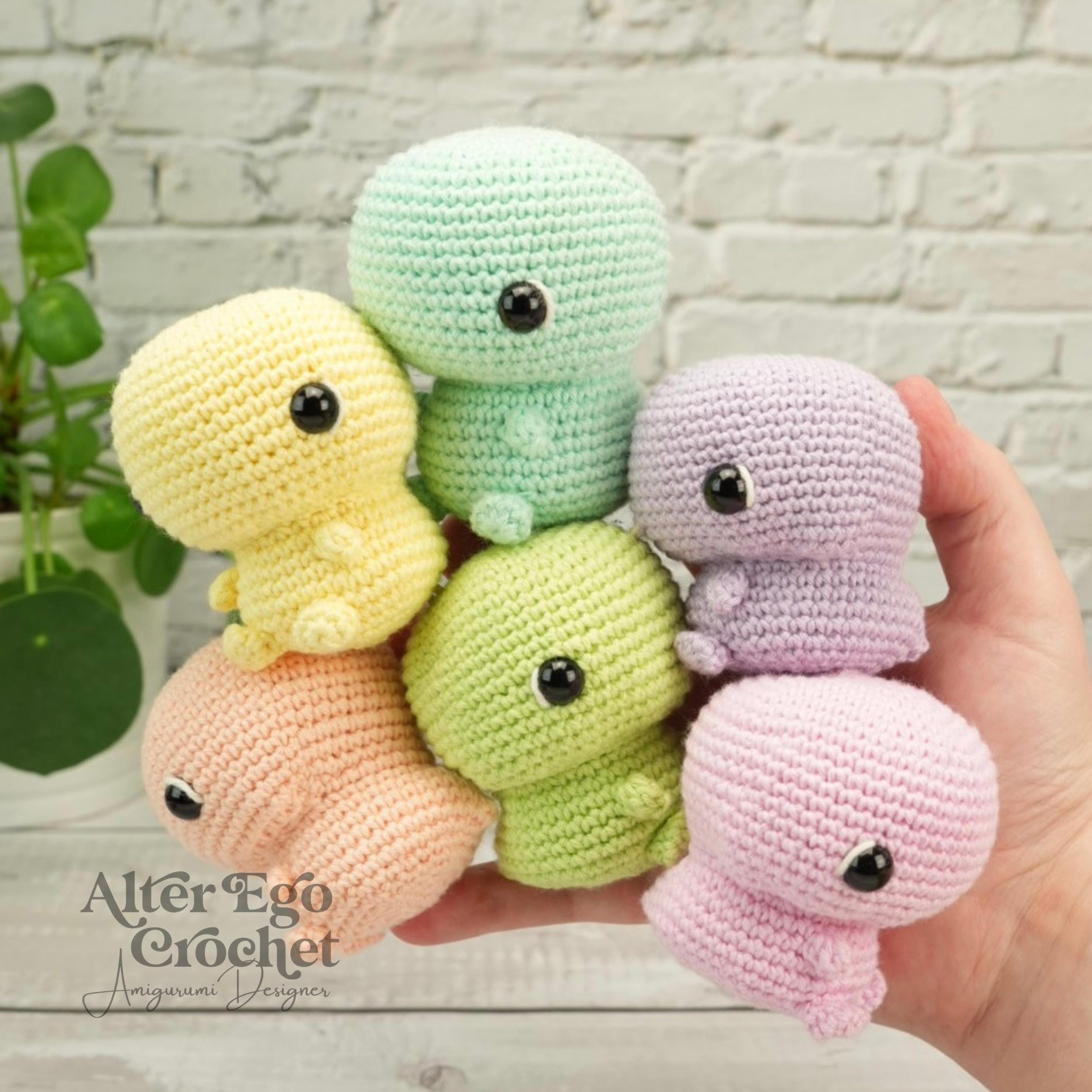 NO-SEW Dinosaur amigurumi crochet pattern, T-Rex plushie PDF, dragon stuffed animal toy tutorial, Truman the T-Rex