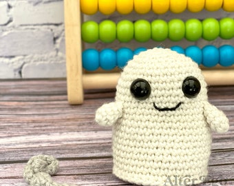 Crochet amigurumi ghost pattern, Mr Ghost, poltergeist, dead, halloween, scary spooky, kawaii, hæklet spøgelse, PDF pattern instant download