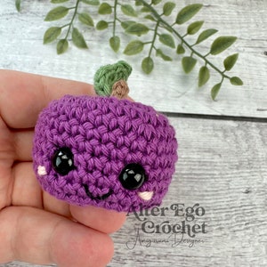 Patrón amigurumi crochet ciruela, comida, frutas, verduras, verduras, frutas imagen 5