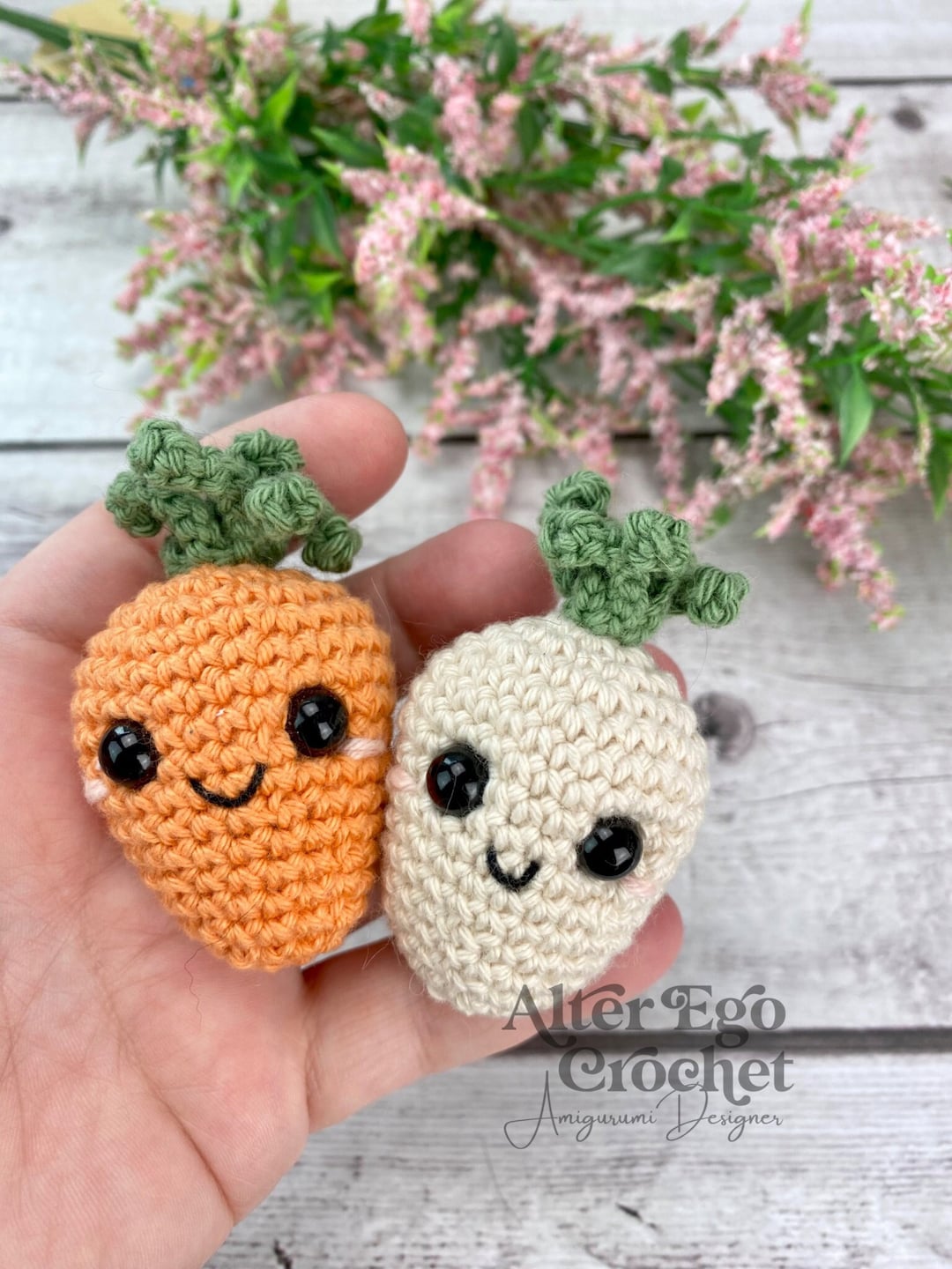No Sew Carrot Amigurumi Crochet Pattern Veggies Vegetables Parsnip