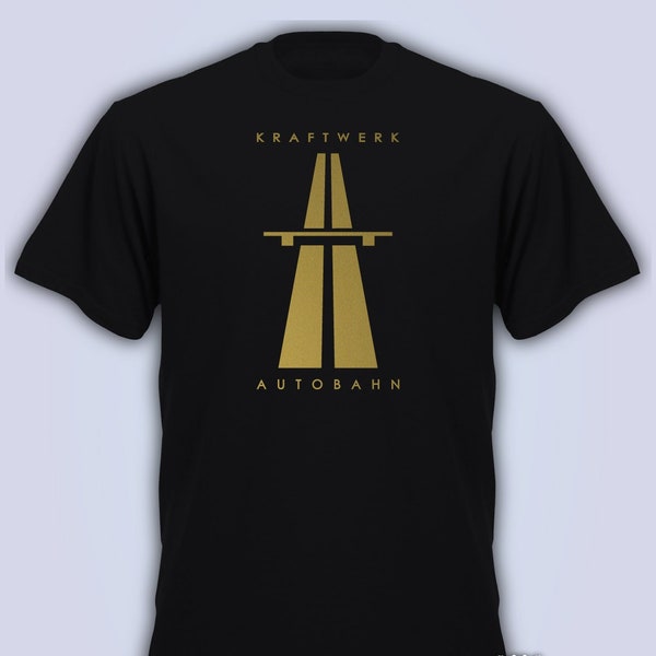 Kraftwerk AUTOBAHN RETRO TECHNO T-shirt pour homme Noir or