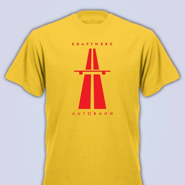 Kraftwerk AUTOBAHN RETRO TECHNO T-Shirt Homme Jaune