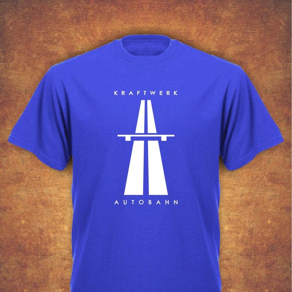 Kraftwerk AUTOBAHN RETRO TECHNO Mens T-Shirt Royal Blue