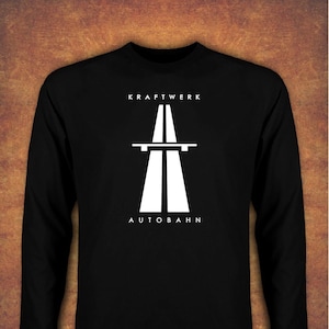 KRAFTWERK Tribute AUTOBAHN TECHNO  Mens   T-shirt Long Sleeve Black