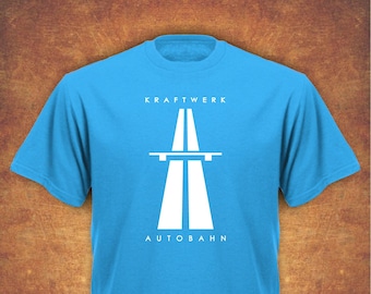 T-shirt Kraftwerk AUTOBAHN RETRO TECHNO pour homme bleu ciel