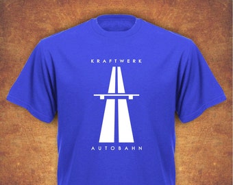 Kraftwerk AUTOBAHN RETRO TECHNO T-shirt pour homme Bleu royal