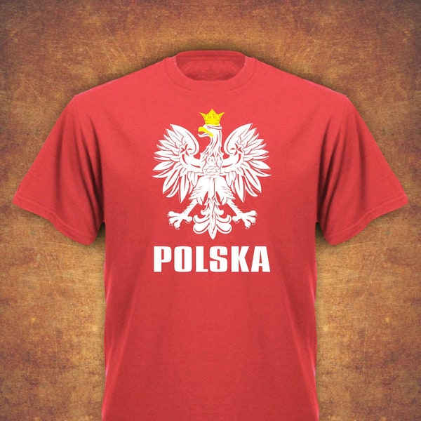 Koszulka Polska  Euro  Polish Poland Football World Cup Kibic  T-shirt - Red