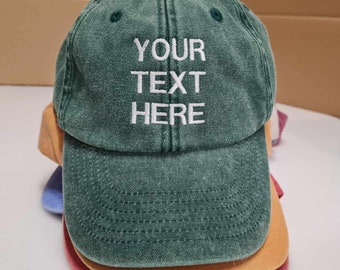 Personalized Vintage Washed Cap, Embroidered Hen Party Hats