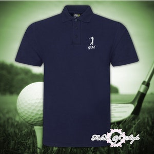 Golf Polo Shirt Personalised Embroidered Any Name or Initials  Player  Christmas Fathers Day Gift for Him Birthday Gifts  Men's