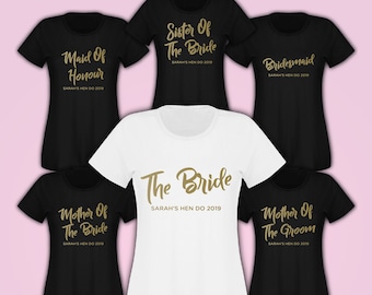 Personalized Bride Tribe T-Shirt: Hen Do Party, Team Bride