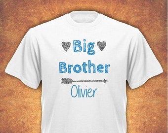 Personalisierter Name Big Brother Geburtstagsgeschenk Neugeboren Junge Geburtstag Kinder T-Shirt Kinder