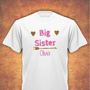 Personalised Big Sister Birthday Gift New Born  Boy Birthday  Childrens T-shirt kids