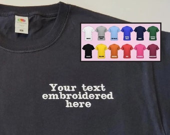 Personalized Embroidered Text T-Shirt: Custom Cotton Design