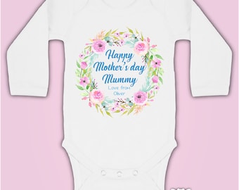 Personalised Lion Our First Mothers Day Baby Kids 2020 Bodysuit Vest Boy