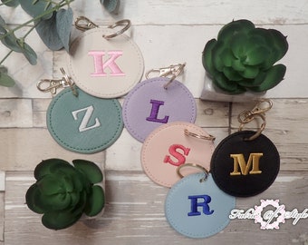 Personalised Embroidered Keyring Keychain Any Initials Unisex Perfect  Hen Party Birthday Valentines Mothers Day Christmas Gift for Her