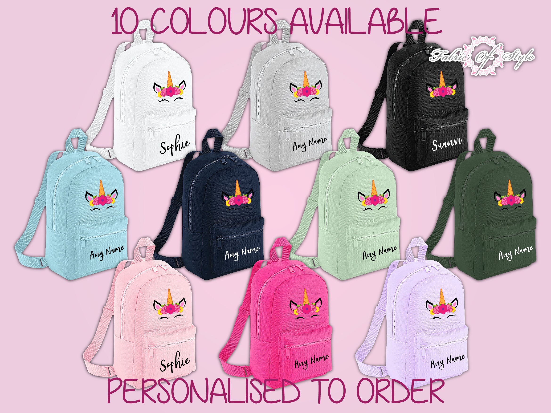girls unicorn mini backpack – 5Banglesandabow® Hook loop for hanging up your bag Perfect for a fun day