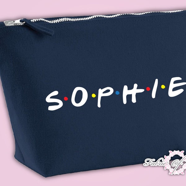 New Personalised Friends Make Up / Wash Bag Name Birthday Christmas Gift Present  Stationery Christmas Zip Back to School