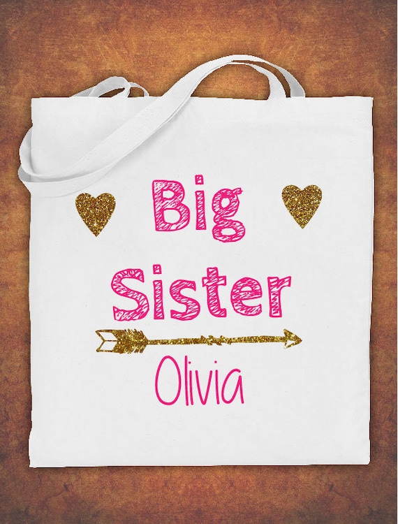 Personalised Big Sister Birthday Gift Kids Tote Bag Children's