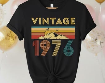 Vintage 1976 Birthday T-Shirt – 50th Birthday Gift for Her