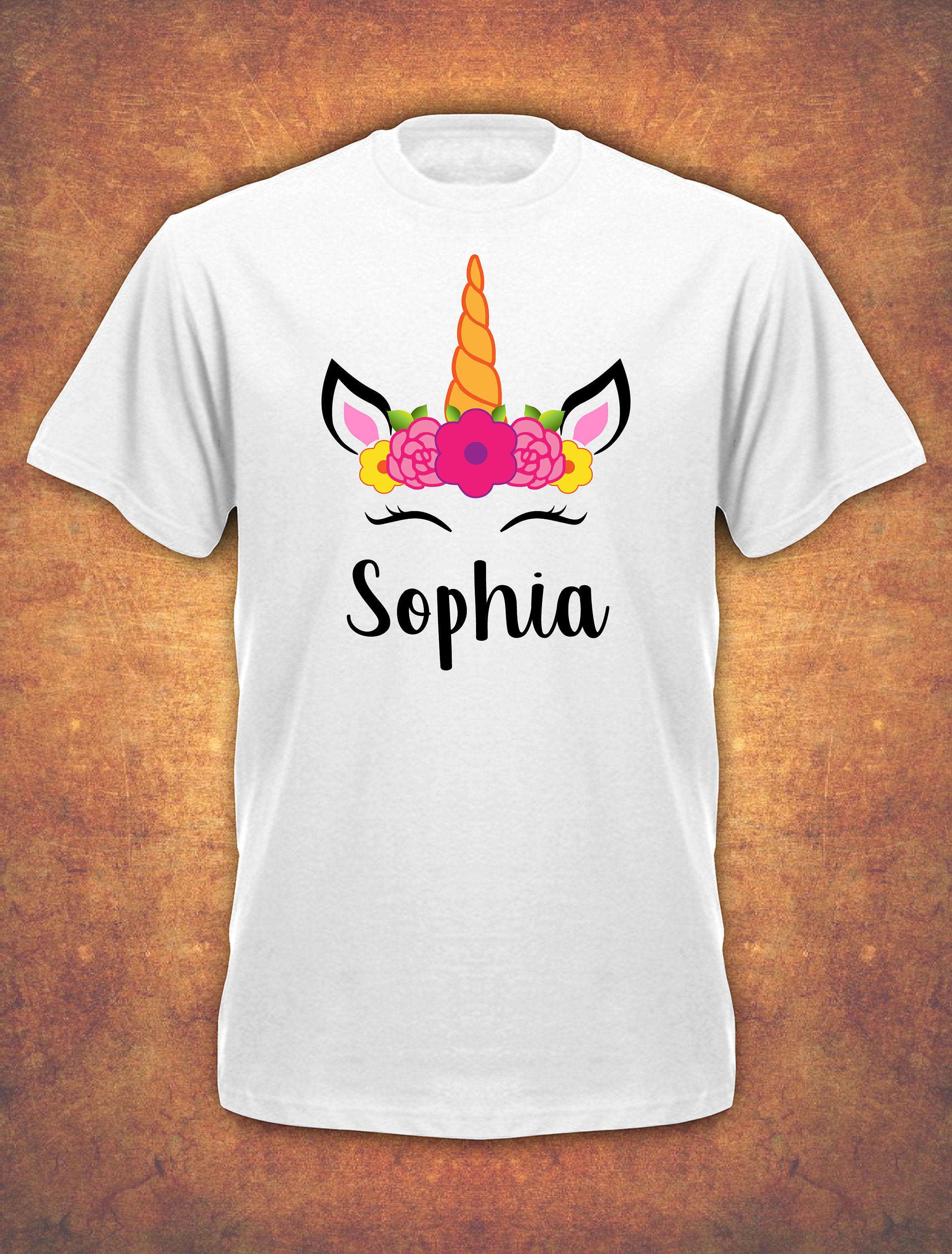 Image of Personalised Any Name Unicorn Girls Girl Gift Baby Childrens T-Shirt Kids