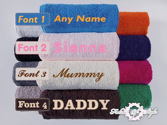 Asciugamani Personalizzati  Asciugamani Ricamati con Nome Monogramma o  Logo 100% Cotone