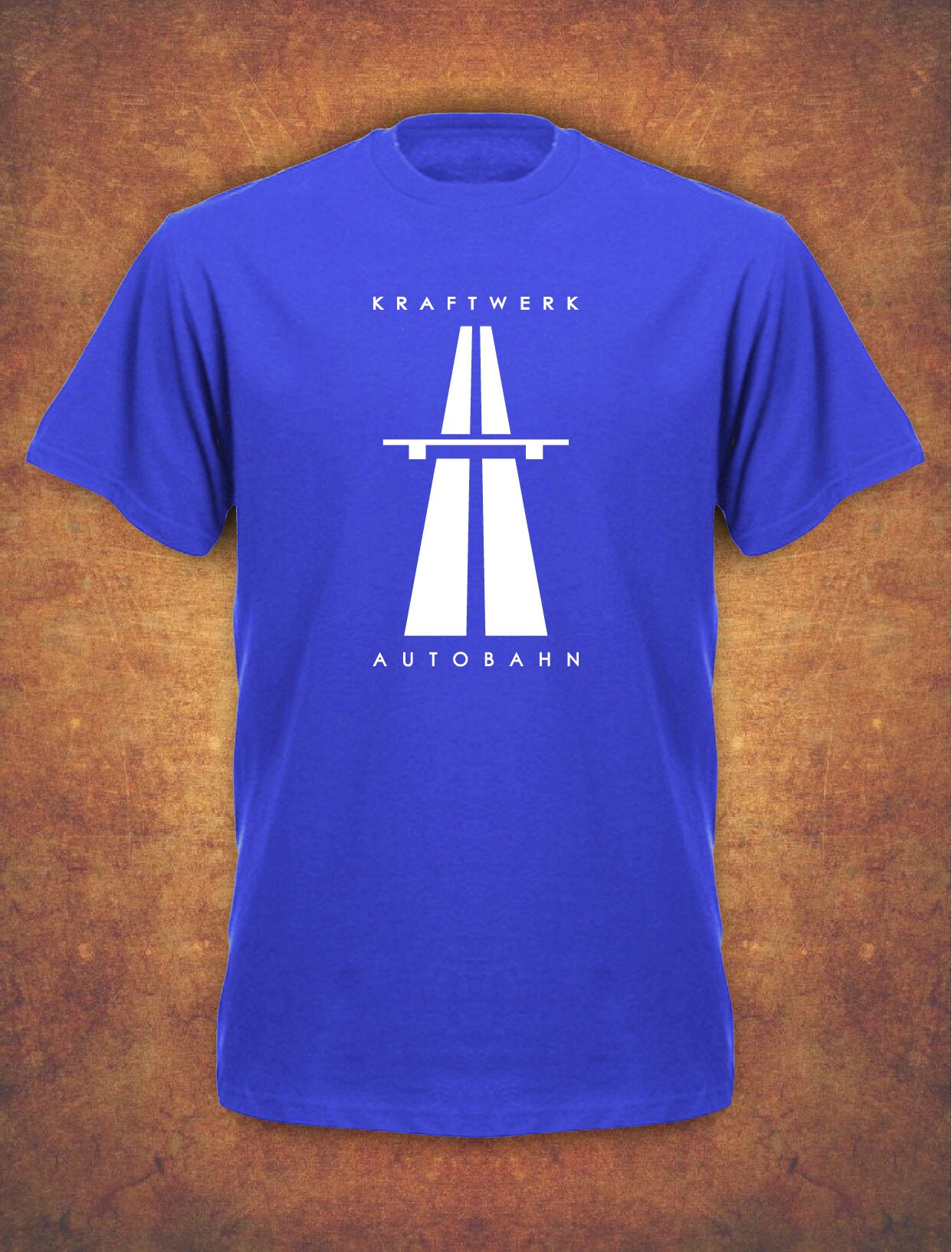 Image of Kraftwerk Autobahn Retro Techno Mens T-Shirt Royal Blue