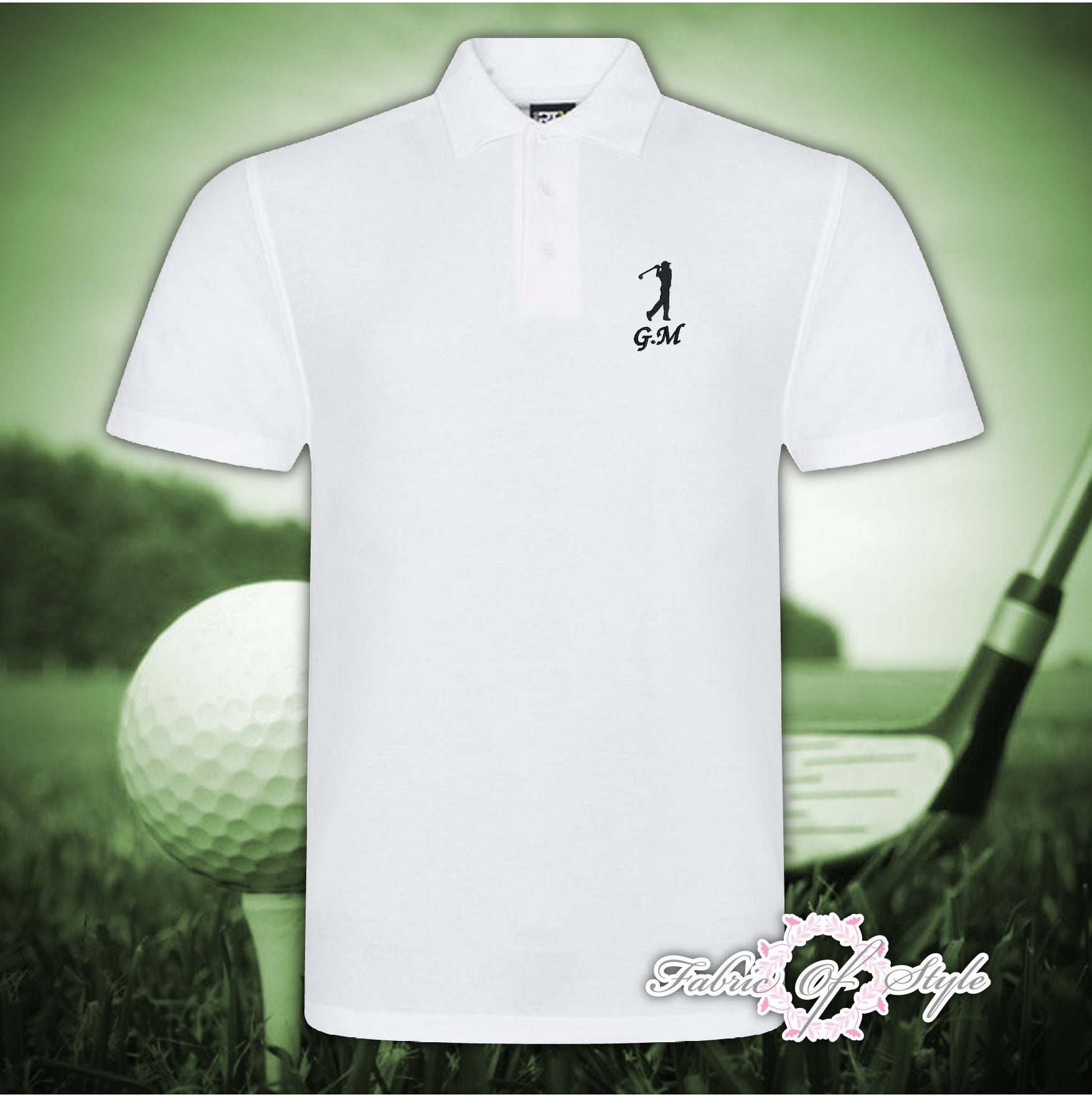 Golf Polo Shirt Personalised Embroidered Any Name or Initials  Player  Christmas Fathers Day Gift for Him Birthday Gifts  Men&#39;s