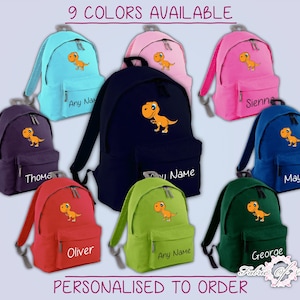 Sac à dos personnalisé pour enfants Dinosaur T-REX Name .. Girls Boys Back To School Bag