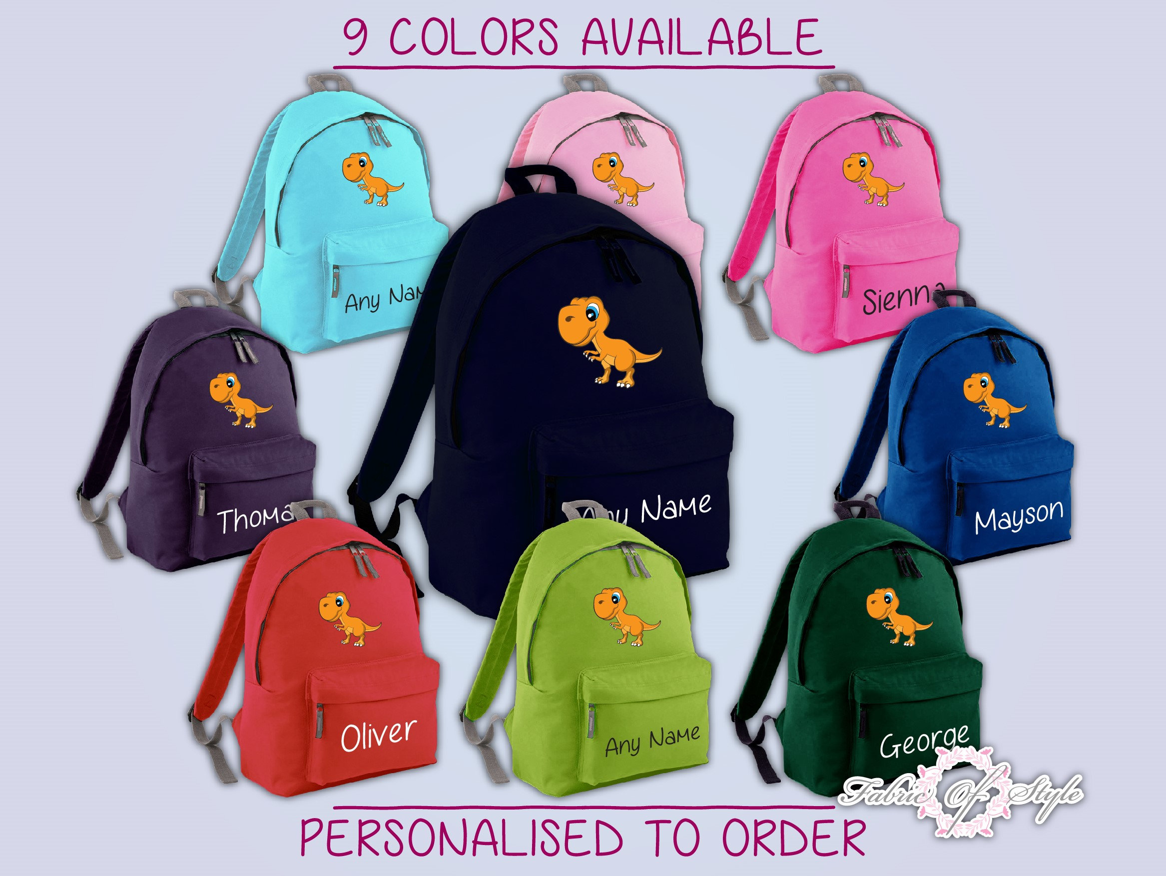 personalised kids back pack